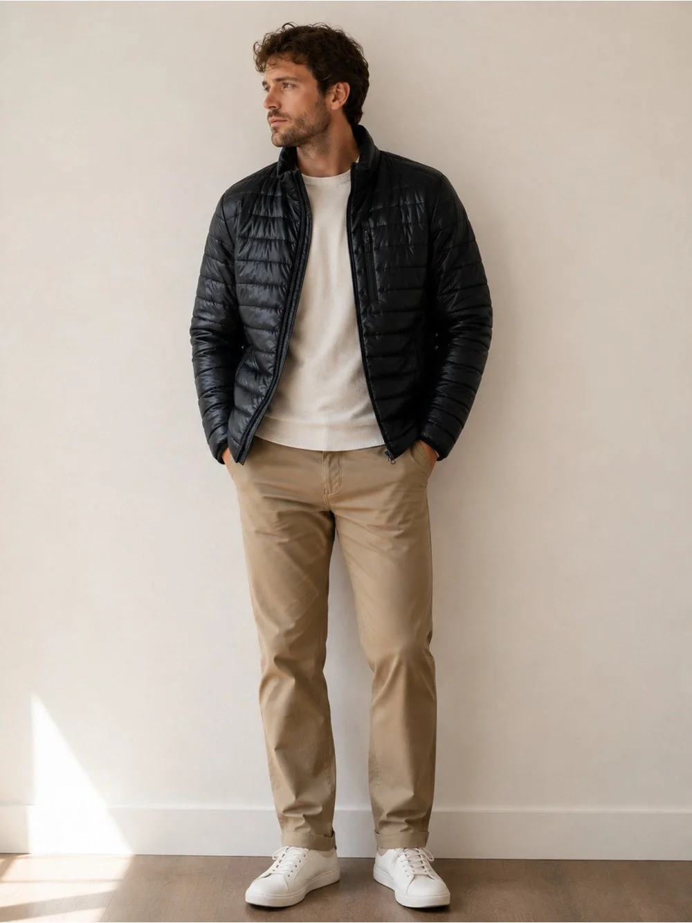 Vintage J.Crew 3-in-1 System Quilted Puffer Jacket Black Mens L